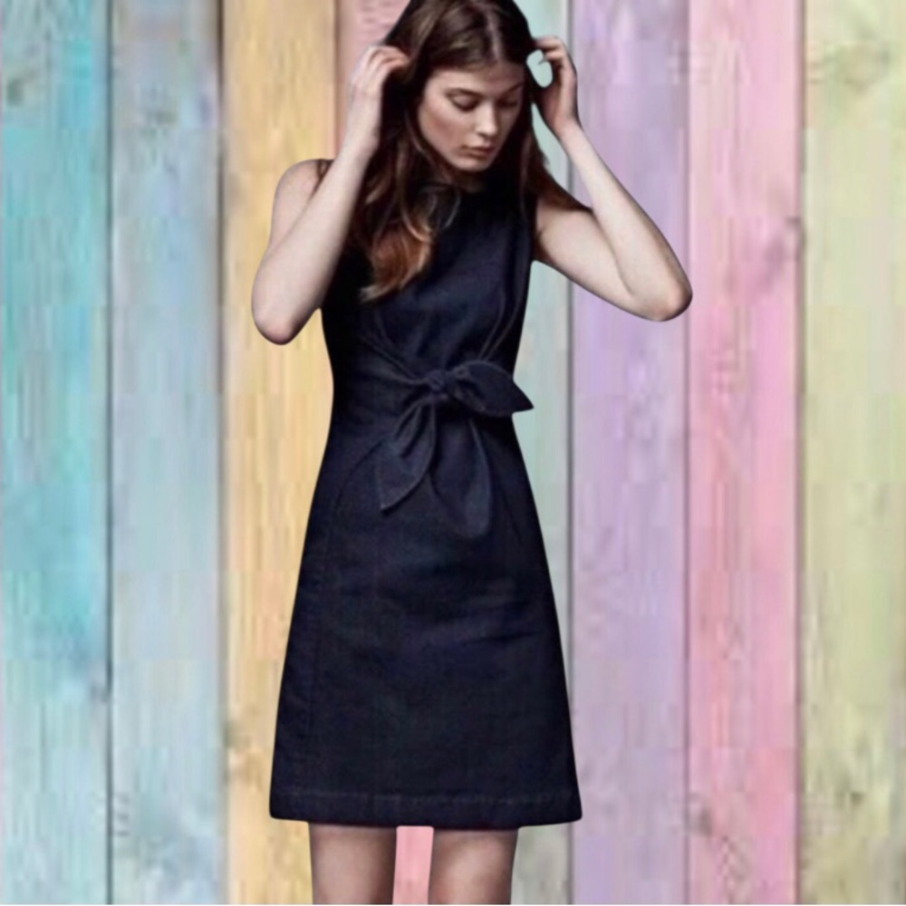 Anthropologie Holding Horses Blue Denim Clara Tie Knot Jean Dress